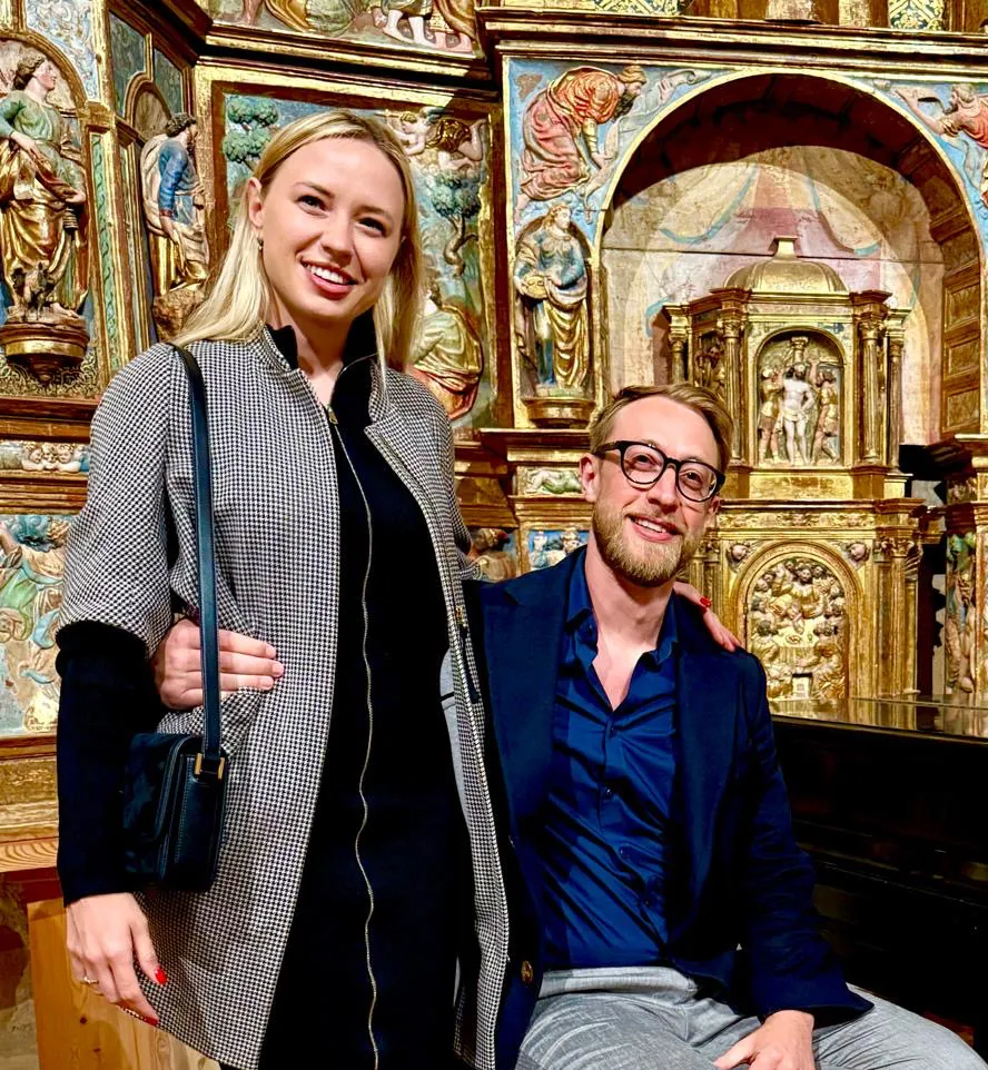 Daniel and Masha by a piano
