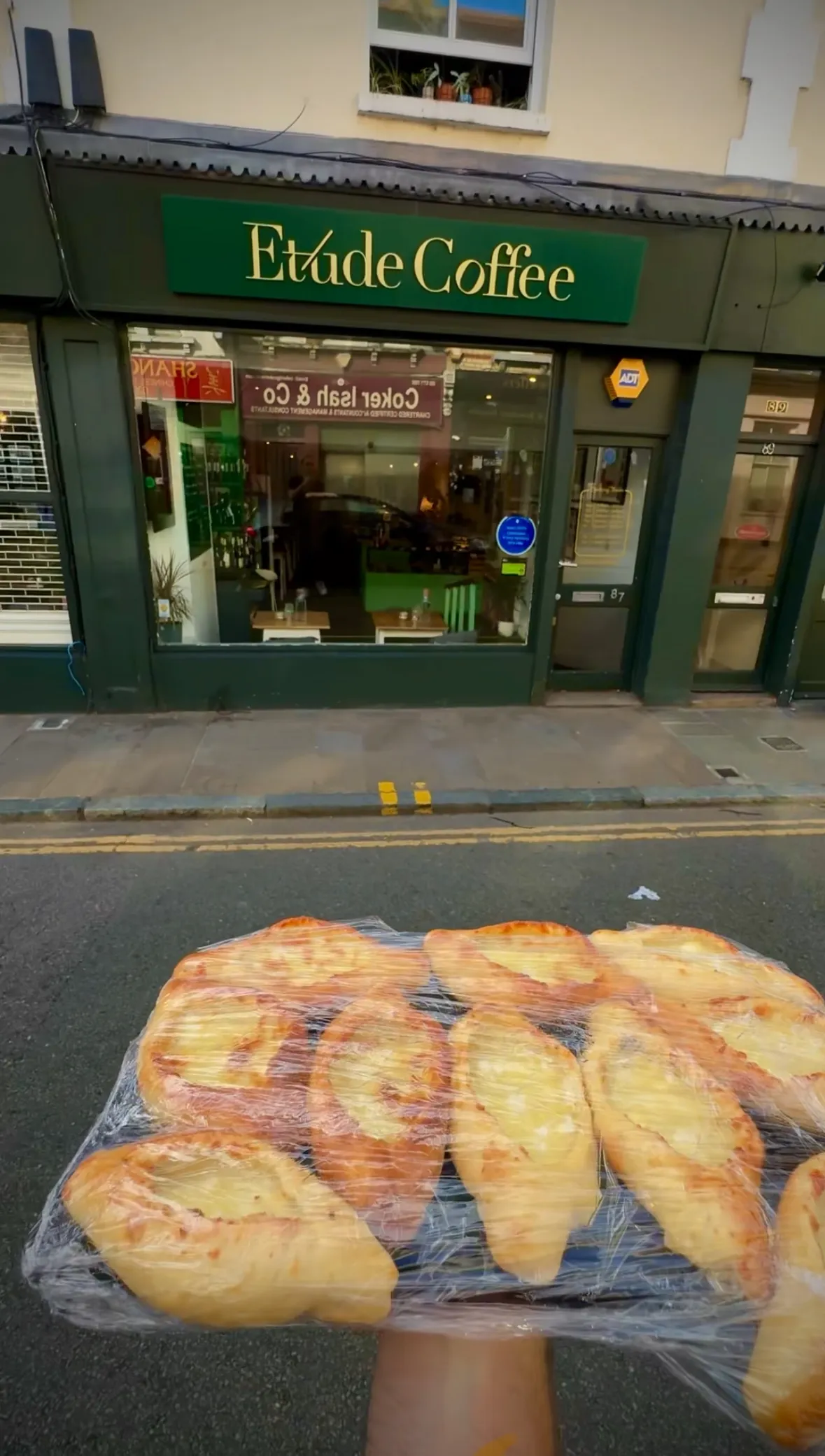 Khachapuri being delivered to Etudé in Crystal Palace, London